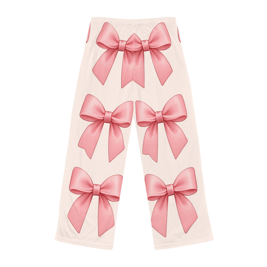 Cute Pink Bow Women's Pajama Pants, Cozy Sleepwear, Relaxation Pants, Gift for Her, Valentine's Day, Birthday Present