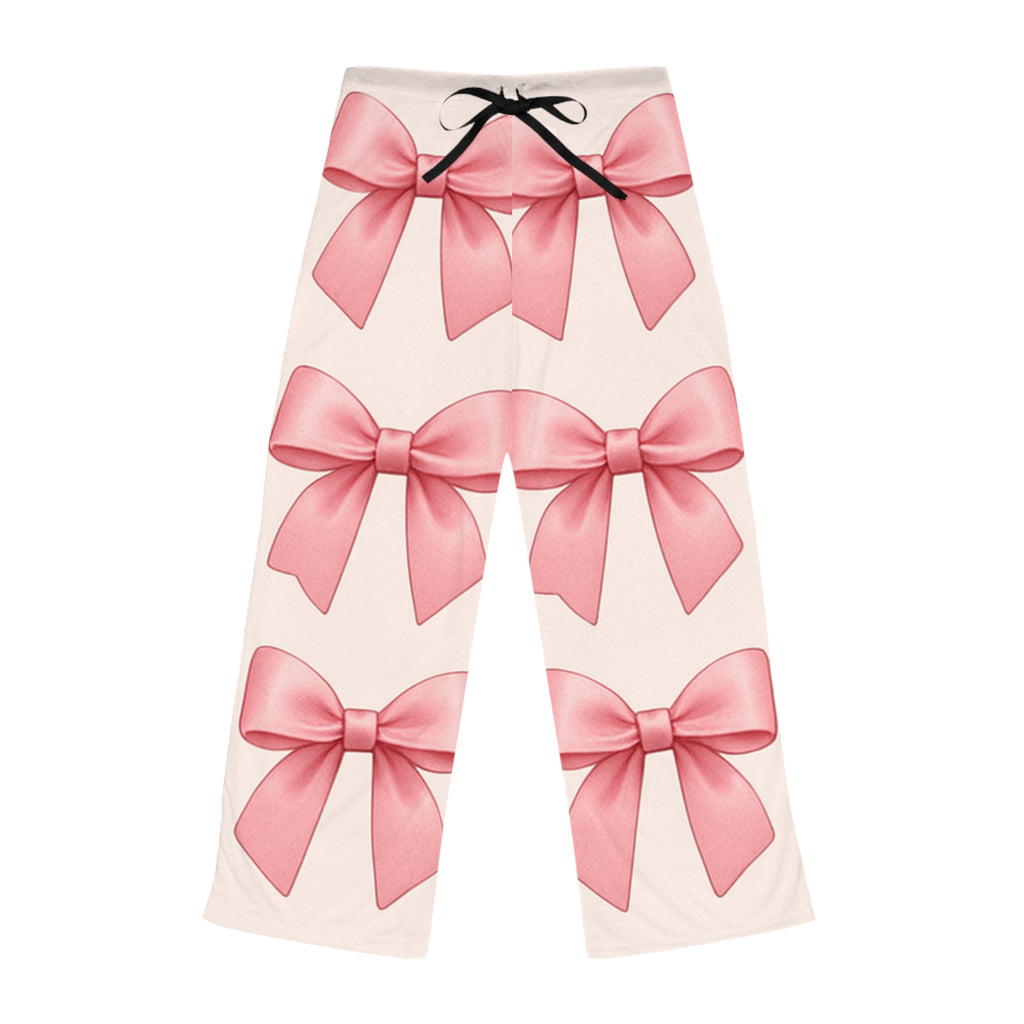 Cute Pink Bow Women's Pajama Pants, Cozy Sleepwear, Relaxation Pants, Gift for Her, Valentine's Day, Birthday Present