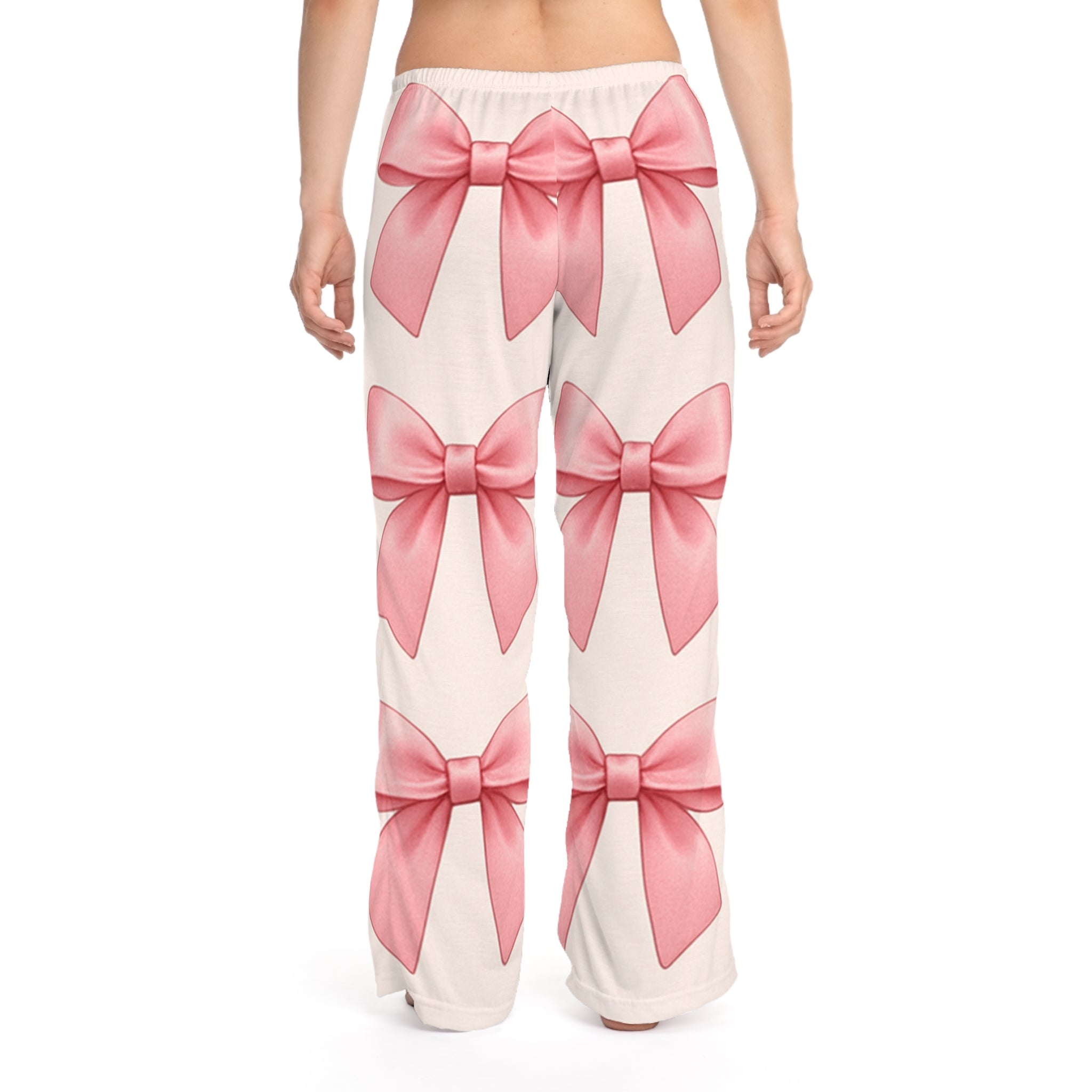 Cute Pink Bow Women's Pajama Pants, Cozy Sleepwear, Relaxation Pants, Gift for Her, Valentine's Day, Birthday Present