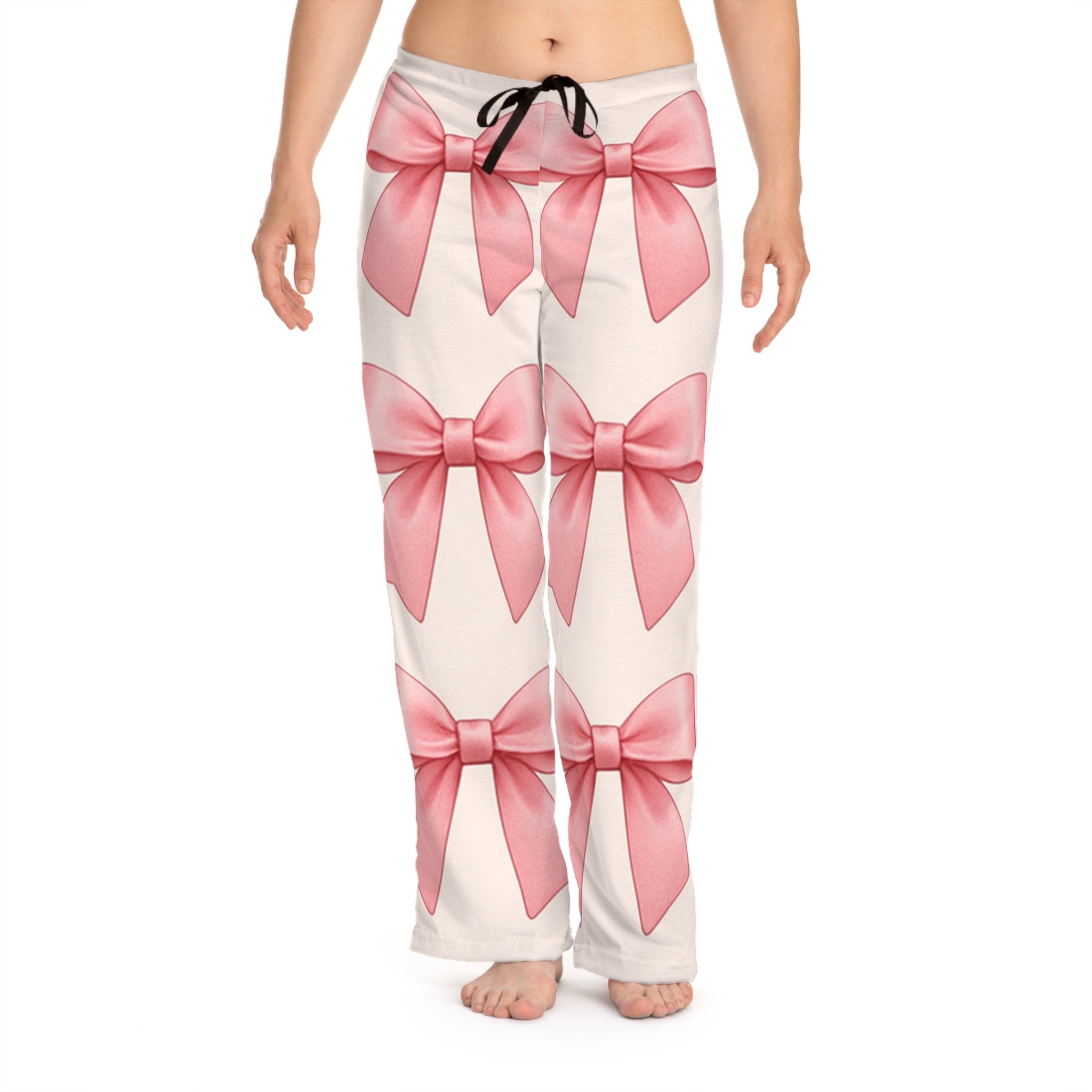 Cute Pink Bow Women's Pajama Pants, Cozy Sleepwear, Relaxation Pants, Gift for Her, Valentine's Day, Birthday Present