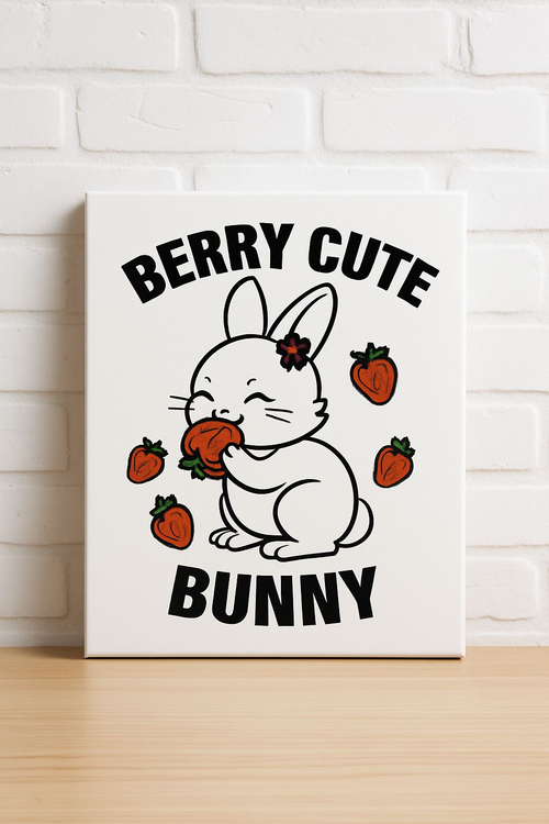 Berry cute bunny canvas