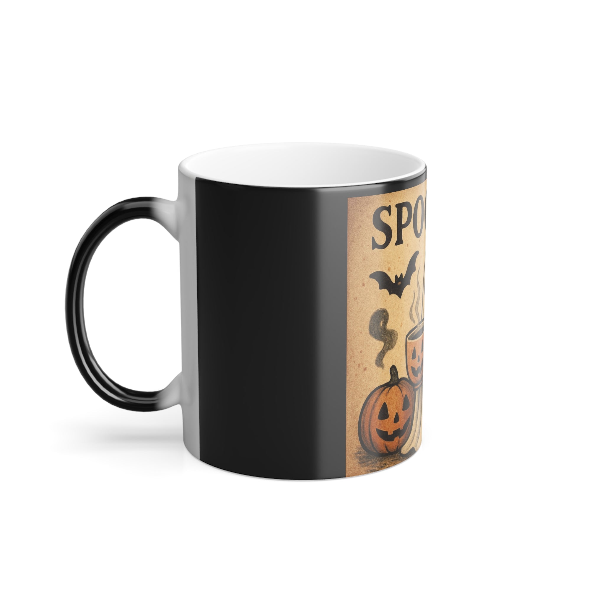 Spooktea Color Morphing Mug, Halloween Mug, Ghost Mug, Ceramic Coffee Cup, Spooky Gift, Color Changing Mug, Autumn Decor